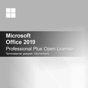 Microsoft Office 2019 Professional Plus Licença Aberta, compatível com Terminal Server, licença por volume